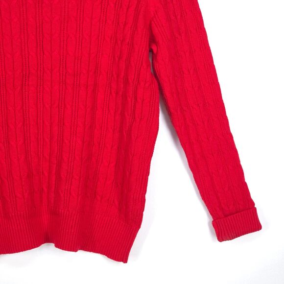 ST JOHNS BAY Chunky Cable Knit Sweater Women Large Nylon Classic NormCore Preppy - Picture 15 of 15
